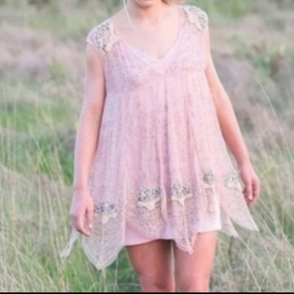 Free People Pink High Low Dress - Picture 1 of 2